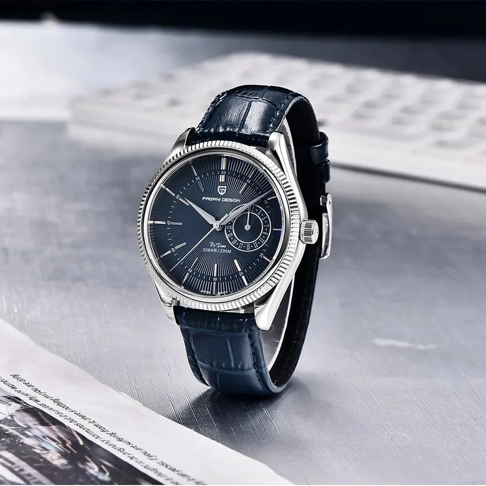 Montre Pagani Design Quartz 40 mm – Argent bleu