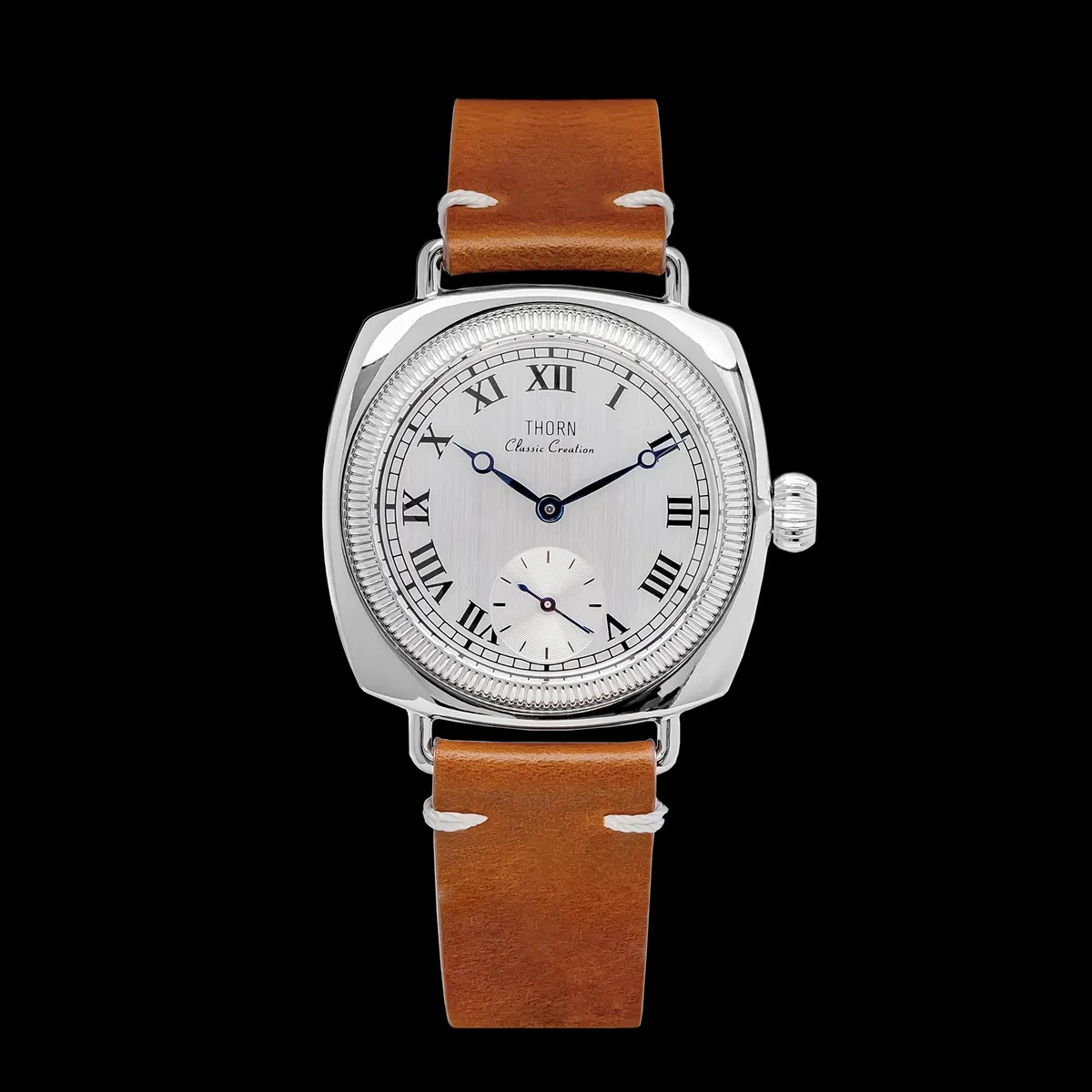 Montre Thorn VD78 Automatique 36 mm – Argent · Bracelet marron