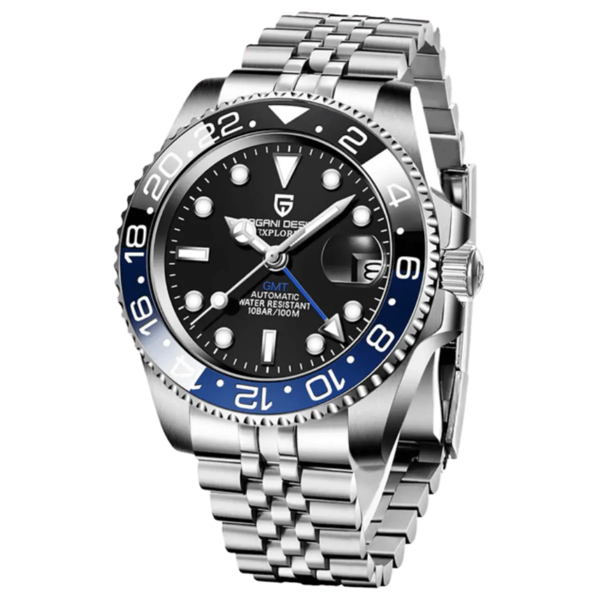 Montre Pagani Design PD-1662 Automatique 40 mm – Noir bleu / Bracelet jubilé