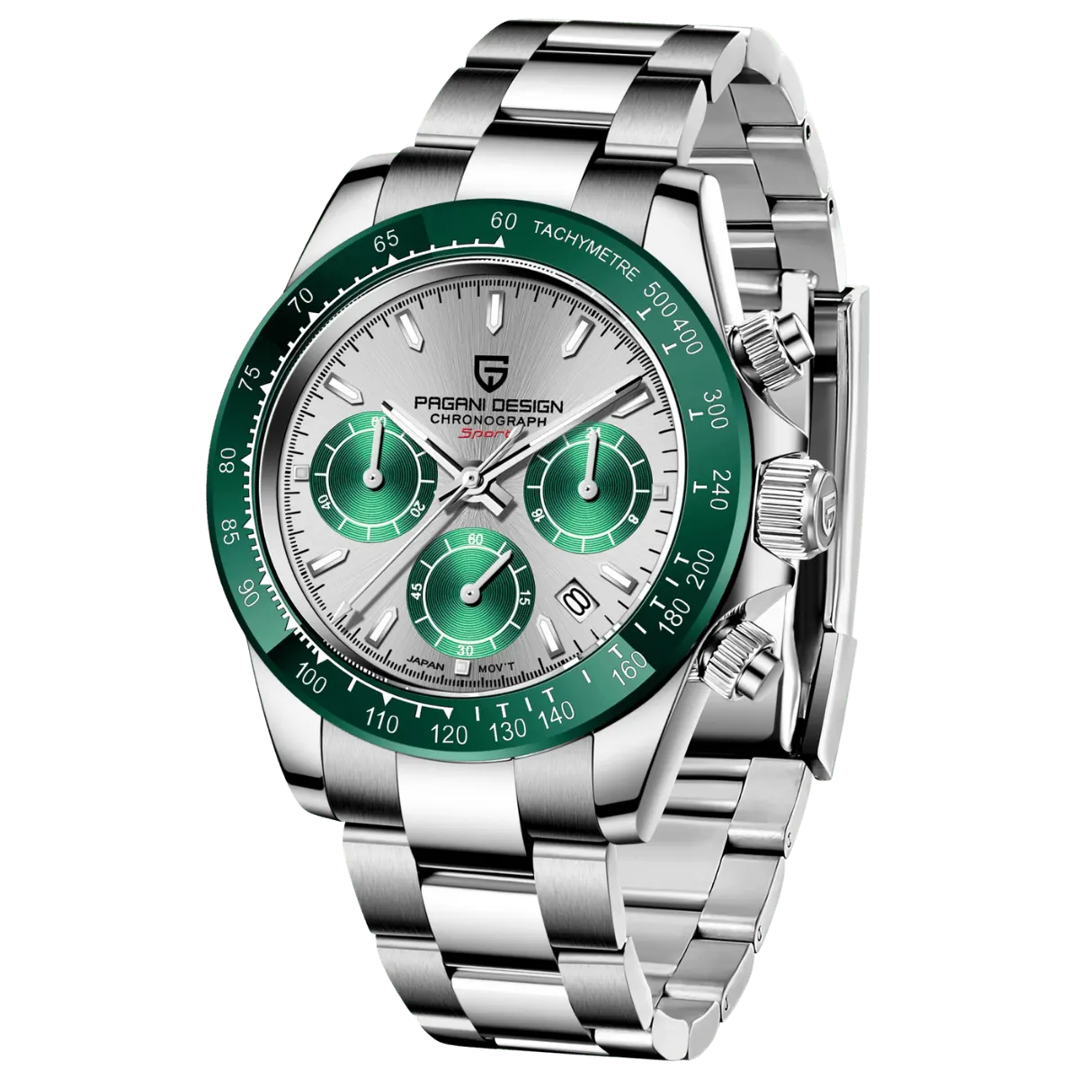 Montre Pagani Design PD-1644 Méca-quartz 40 mm – Vert / Bracelet Oyster
