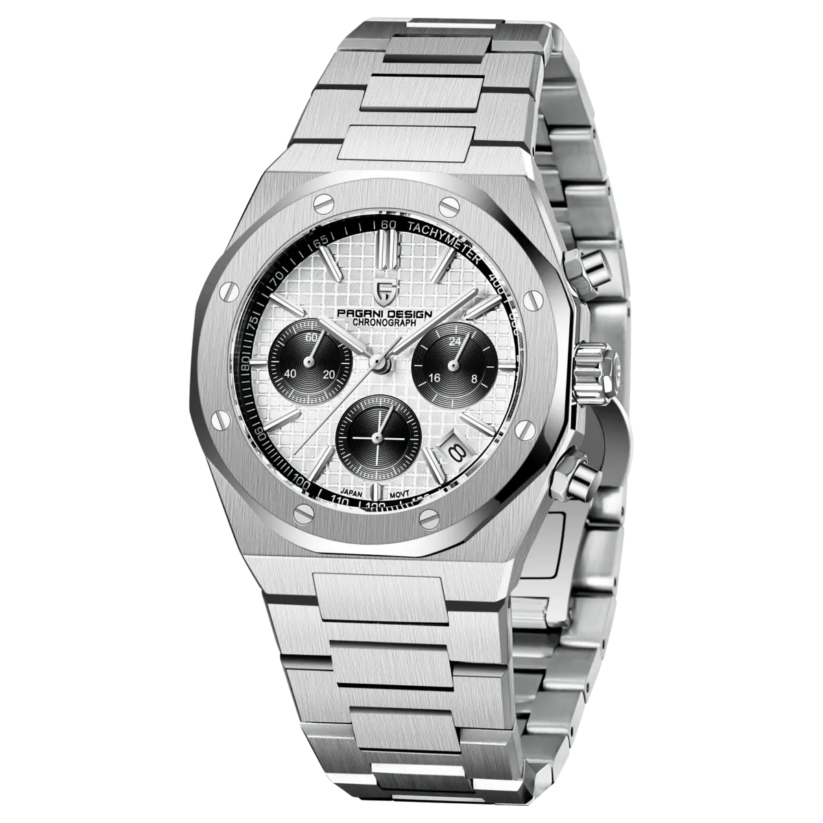 Montre Pagani Design PD-1707 Méca-quartz 40 mm – Blanc / Acier