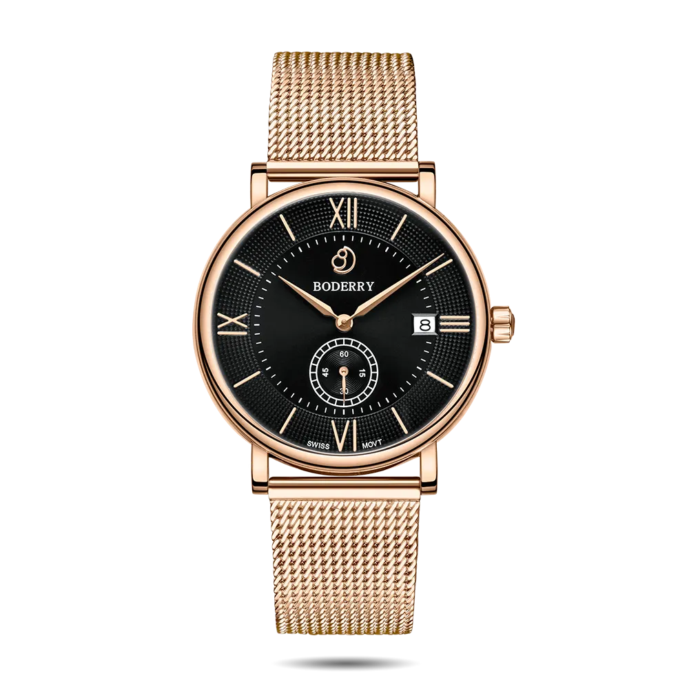 Montre Boderry Quartz 40 mm – Maille milanaise