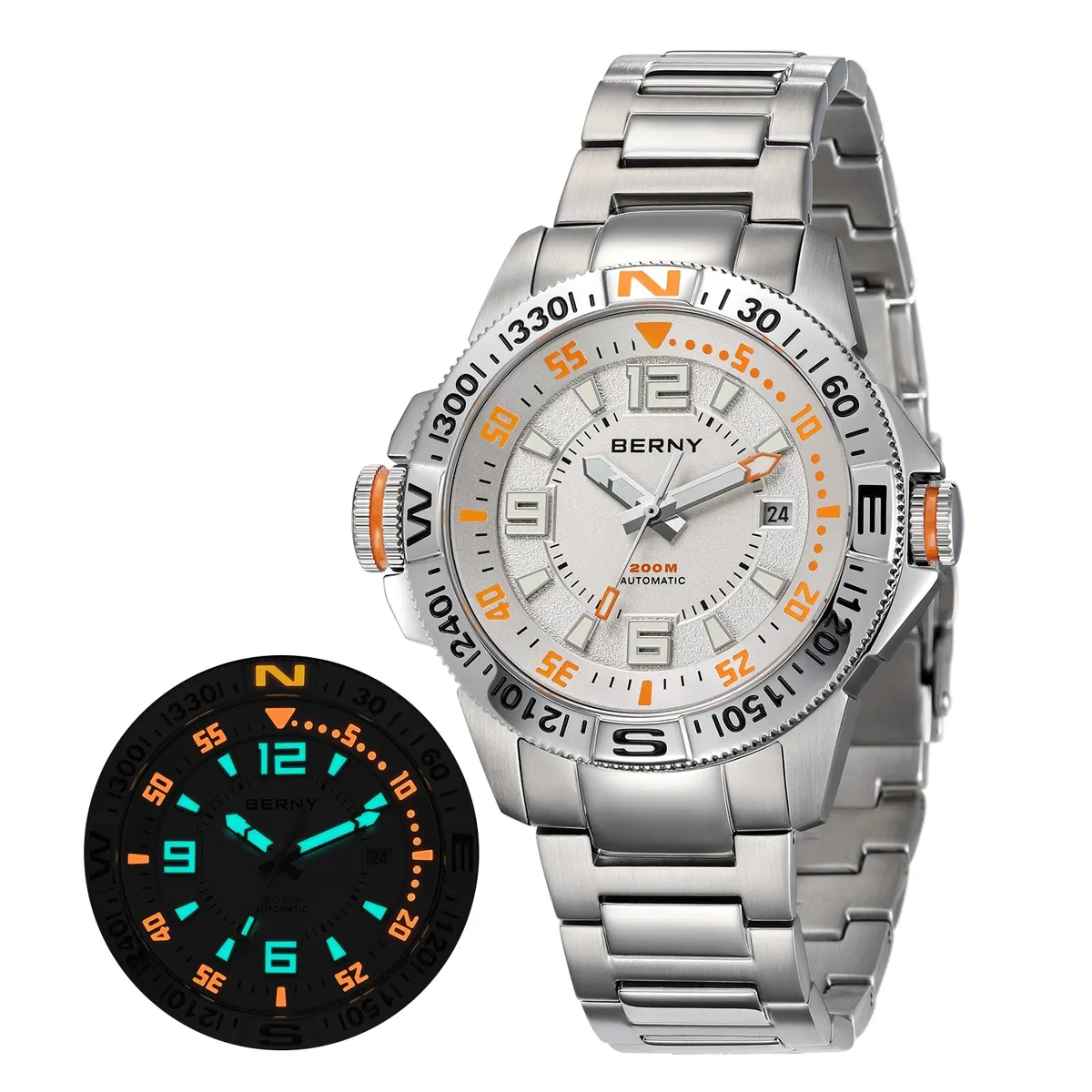 Montre Berny AM162MS – Argent / Blanc