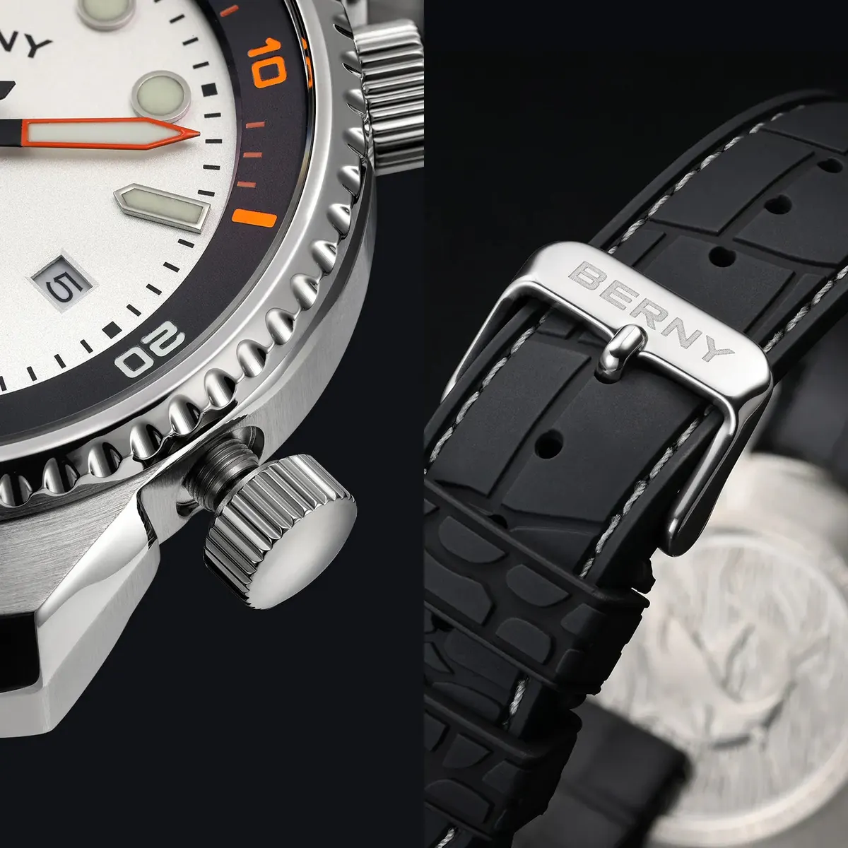 Montre Berny AM155M – Argent / Blanc
