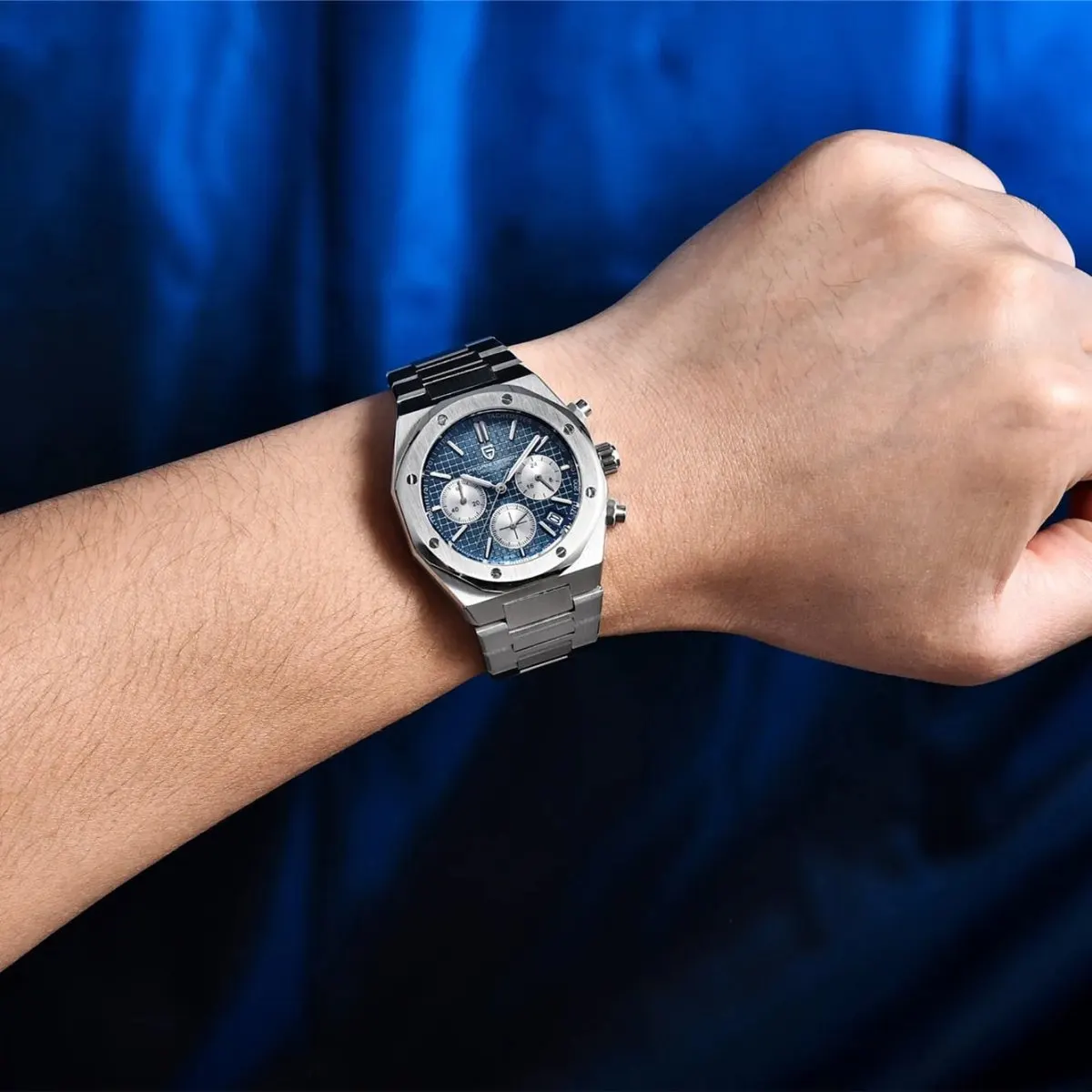 Montre Pagani Design Méca-quartz 40 mm – Bleu / Acier