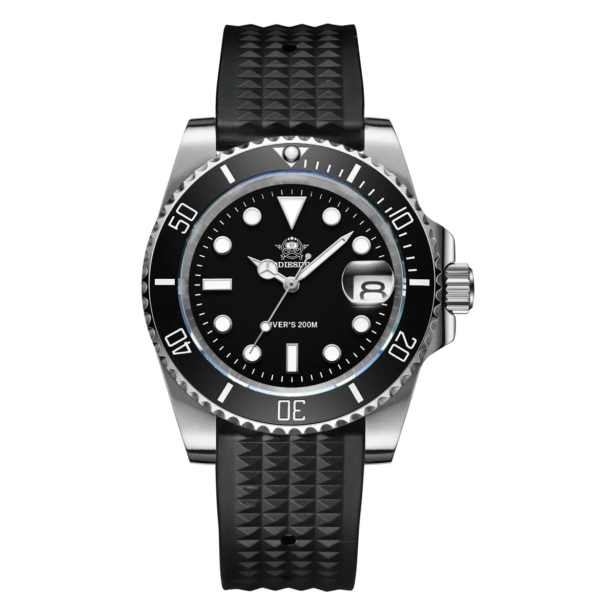 Montre Addiesdive Quartz 41 mm – Noir / Bracelet silicone