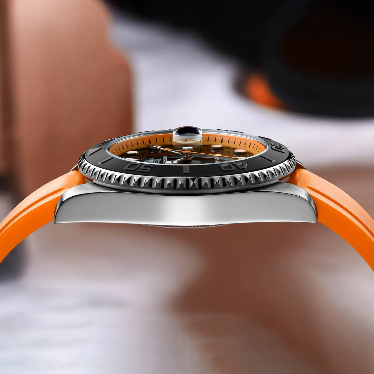 Montre Addiesdive AD2040 – Orange / Argent / Bracelet caoutchouc