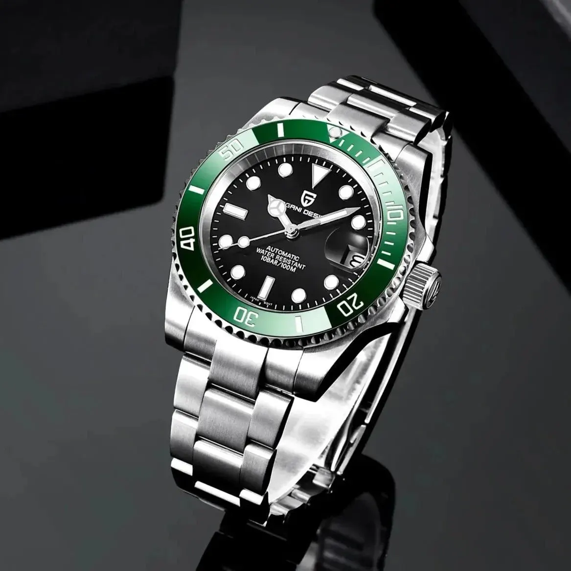 Montre Pagani Design Automatique 40 mm – Noir vert / Bracelet Oyster