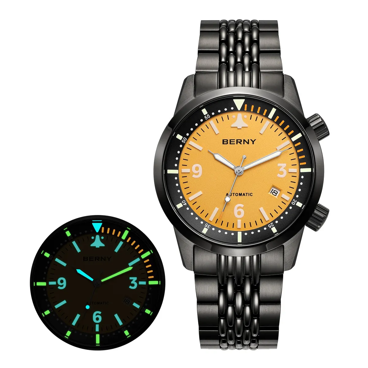 Montre Berny AM169MS-BLK Automatique – Noir / Jaune