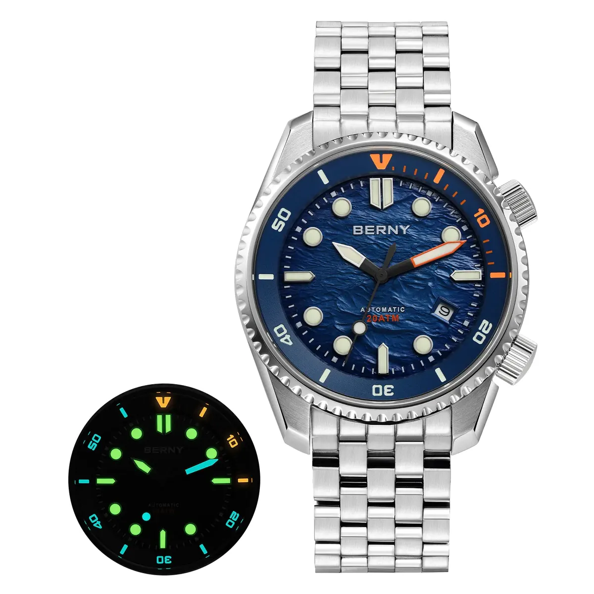 Montre Berny AM155MS – Argent / Bleu