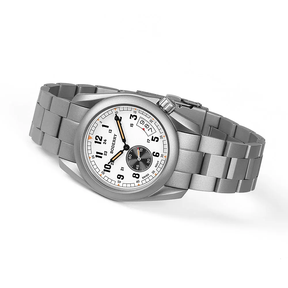 Montre Boderry Quartz 38 mm – Bracelet blanc