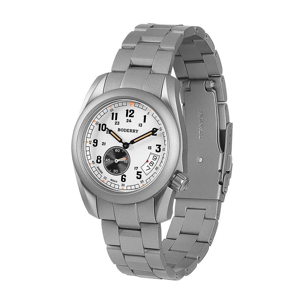 Montre Boderry Quartz 38 mm – Bracelet blanc