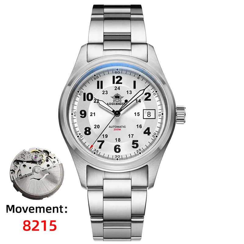 Montre Addiesdive AD2048 – Blanc / Bracelet acier / 8215