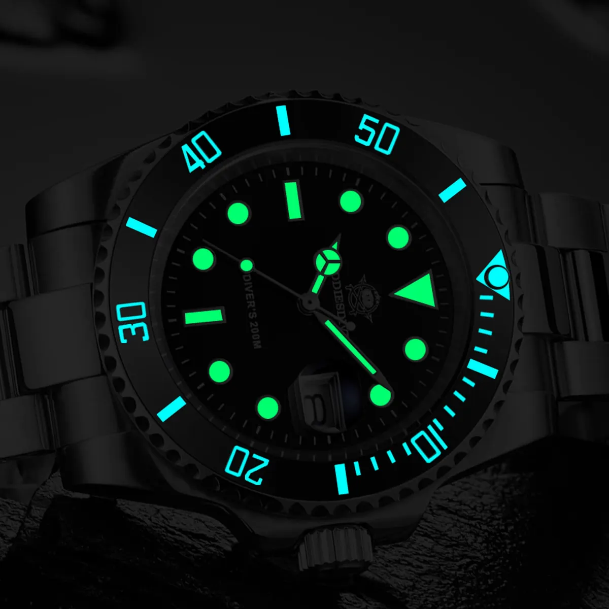Montre Addiesdive Quartz 41 mm – Noir / Bracelet silicone