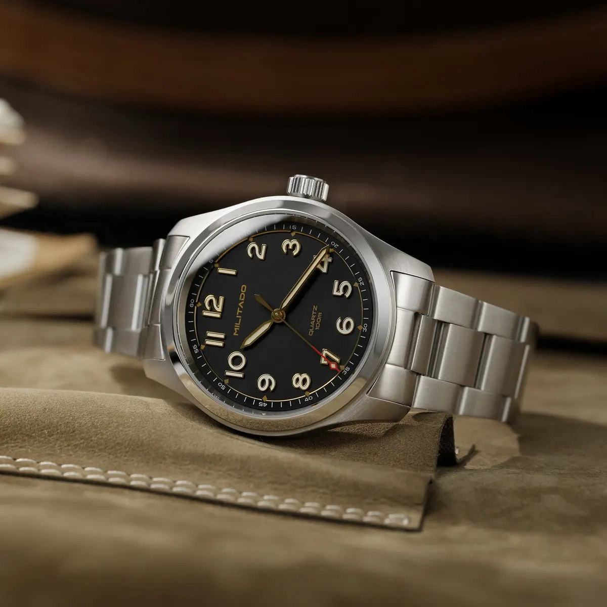 Montre Militado ML08 Quartz 38 mm – Bracelet acier inoxydable