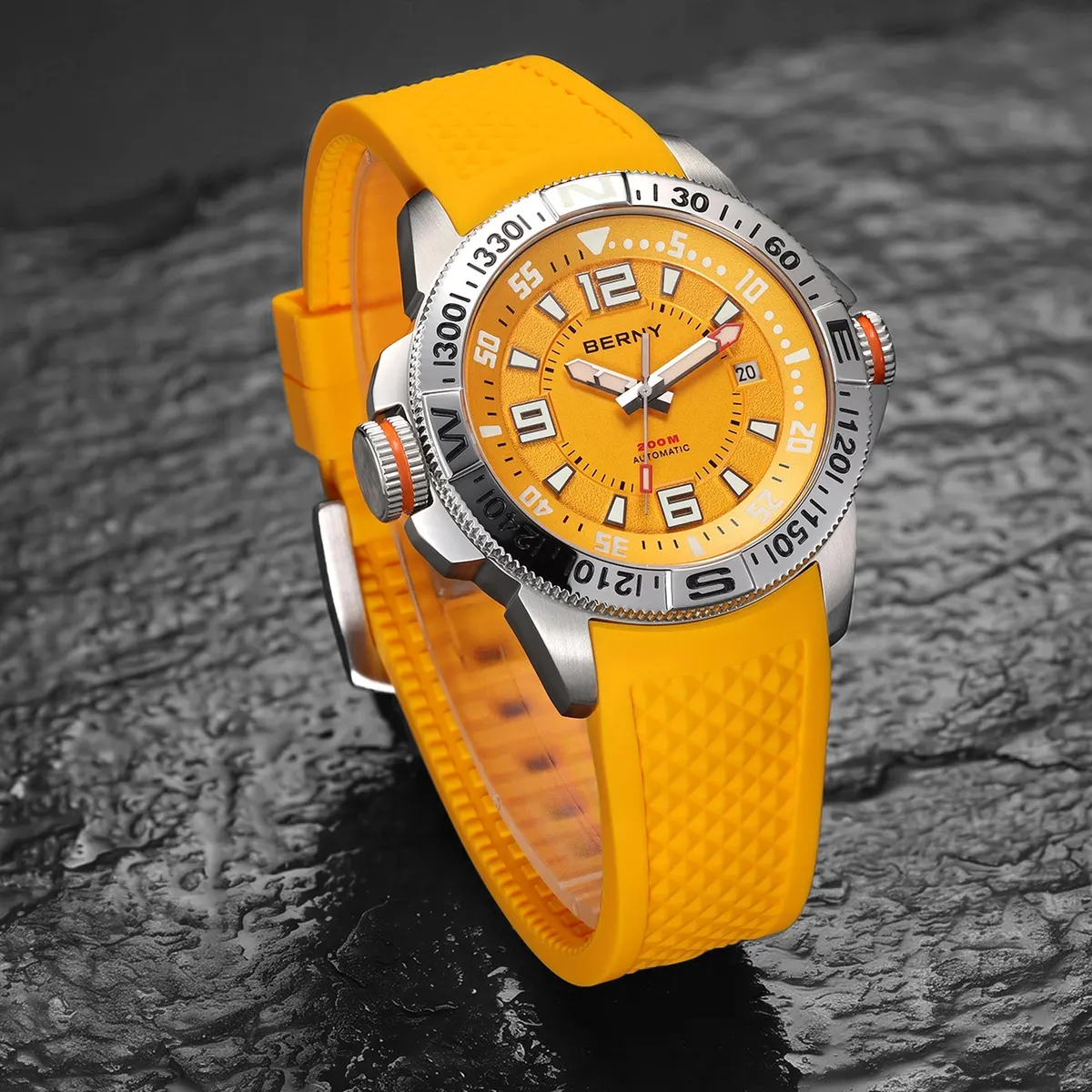 Montre Berny AM162M – Argent / Jaune