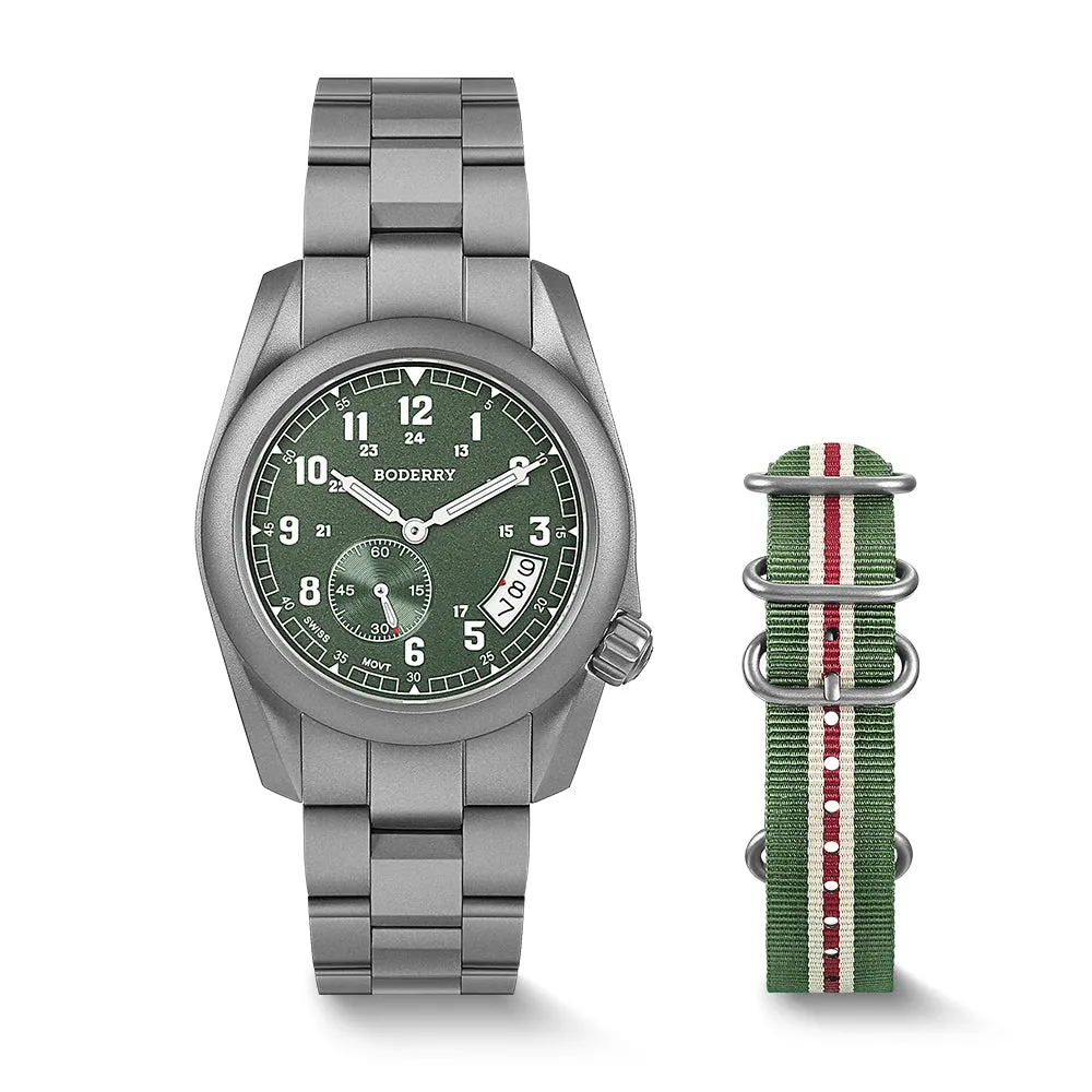 Montre Boderry Quartz 38 mm – Bracelet vert