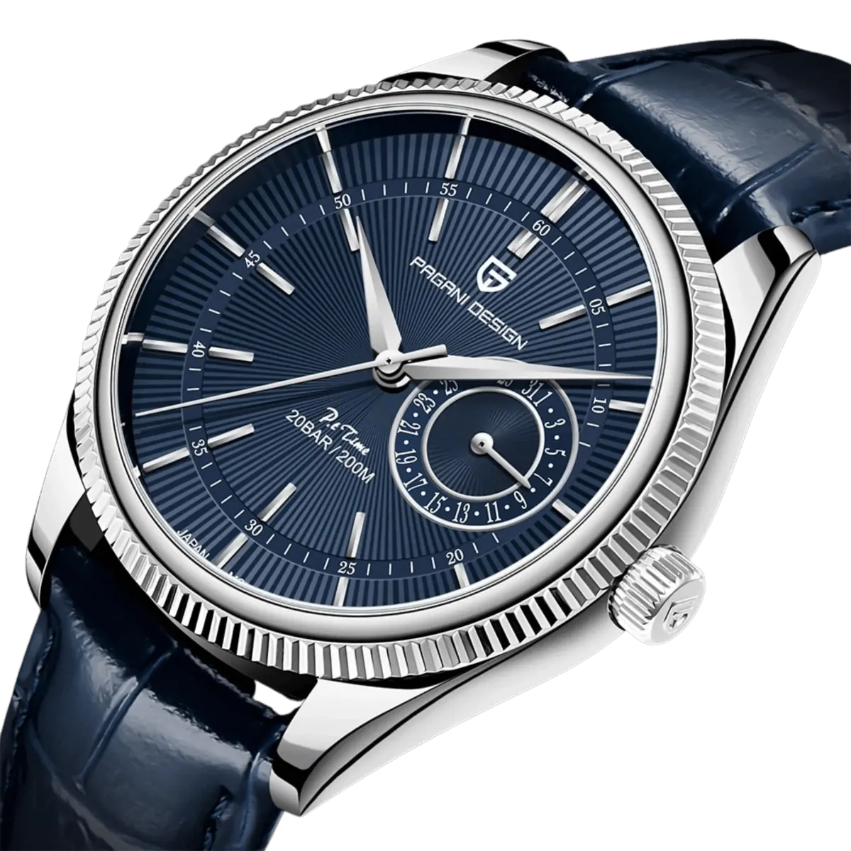 Montre Pagani Design Quartz 40 mm – Argent bleu