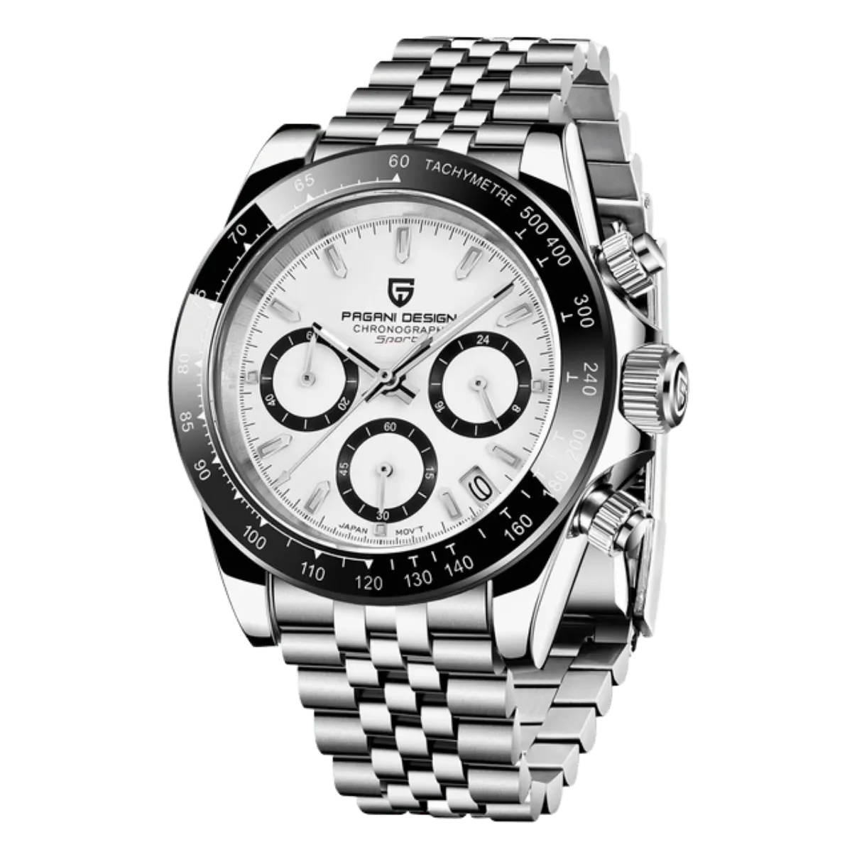 Montre Pagani Design Méca-quartz 40 mm – Blanc / Bracelet jubilé