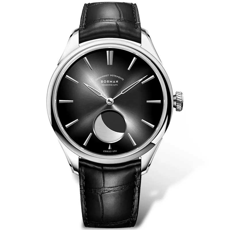 Montre Borman Automatique 41,5 mm – Argent · Noir