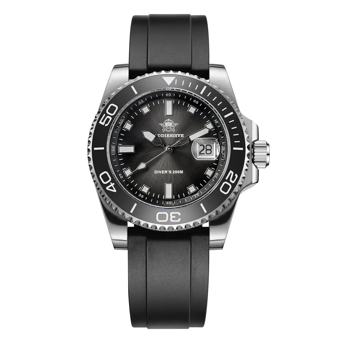 Montre Addiesdive AD2089 Quartz 41 mm – Noir / Bracelet silicone