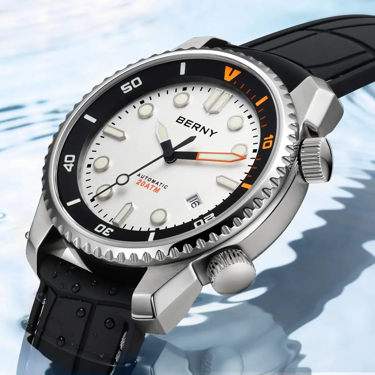 Montre Berny AM155M – Argent / Blanc