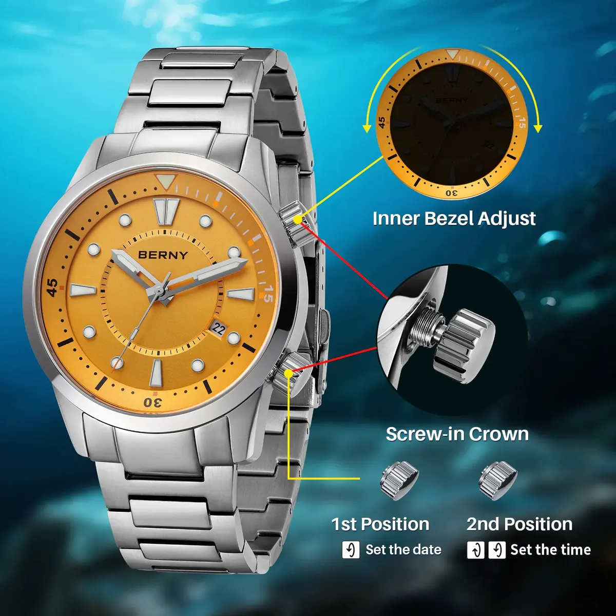 Montre Berny AM539MS – Orange