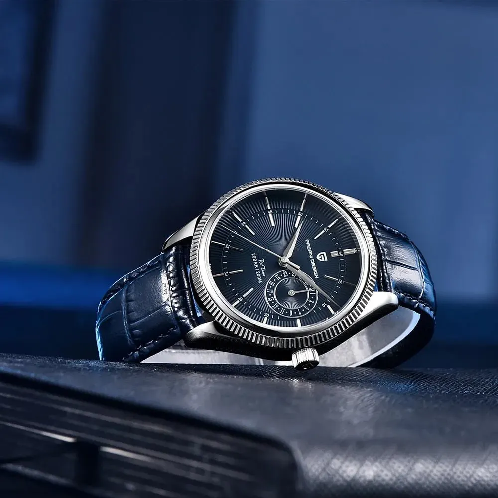 Montre Pagani Design Quartz 40 mm – Argent bleu