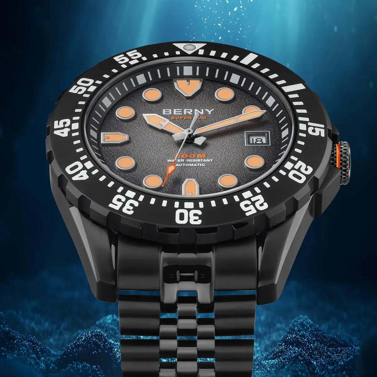 Montre Berny AM151MS – Noir / Orange
