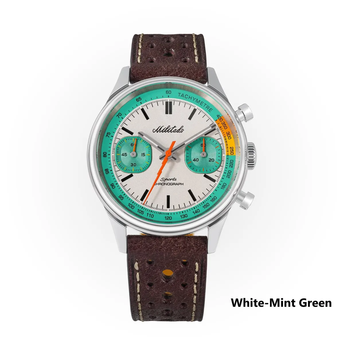 Montre Militado ML23 Quartz 40 mm – Blanc · Menthe vert