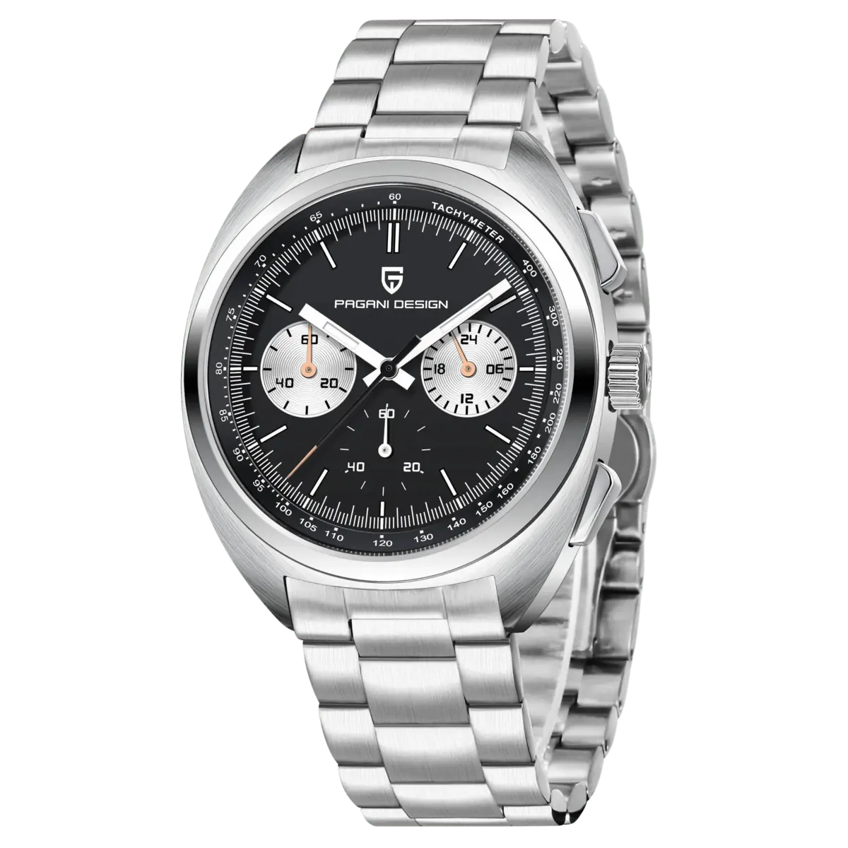 Montre Pagani Design PD-1782 Méca-quartz 39 mm – Noir / Bracelet Oyster