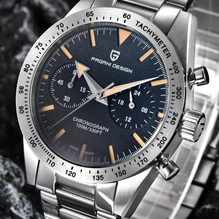 Montre Pagani Design Méca-quartz 40 mm – Bleu / Acier