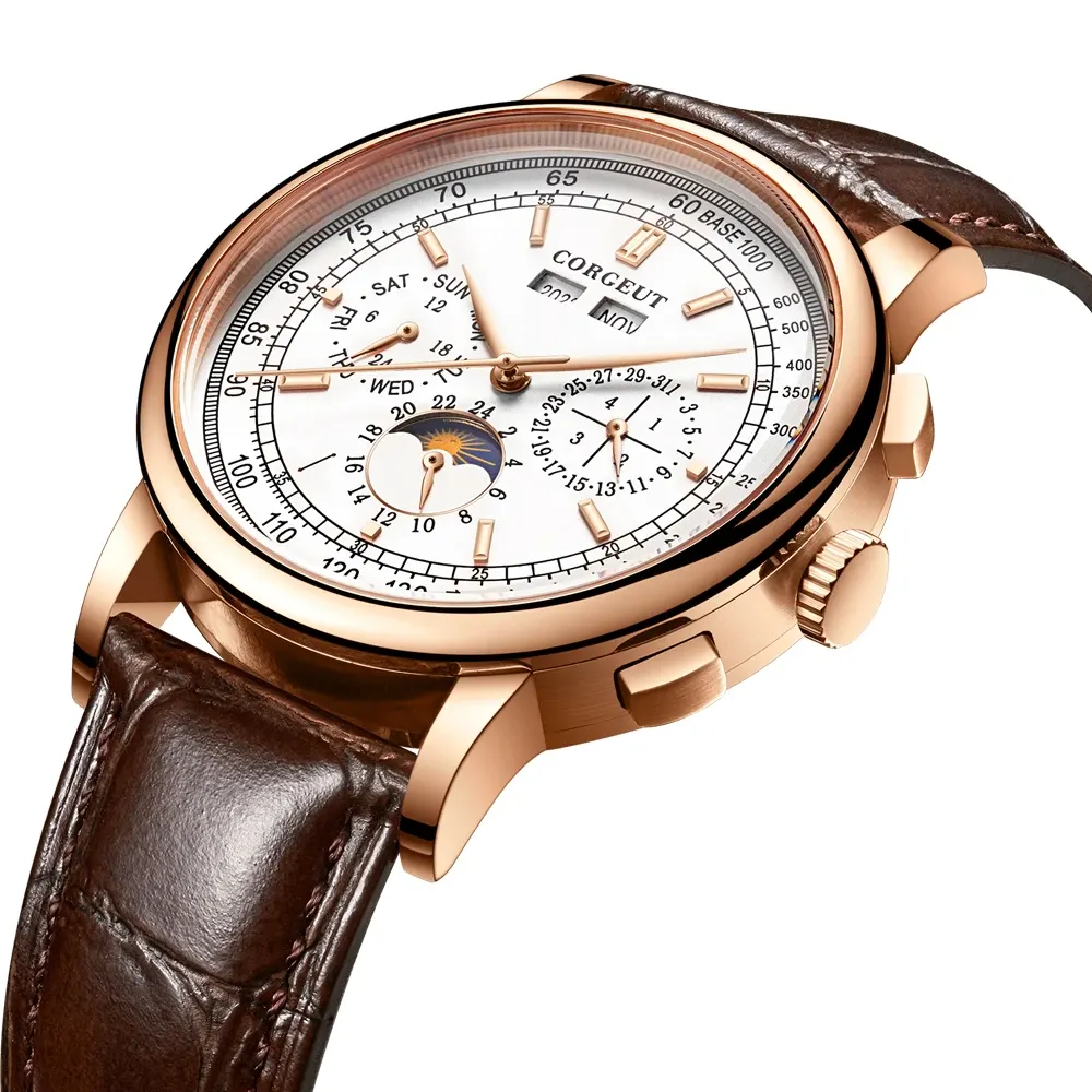 Montre Corgeut Automatique 41 mm – Argent noir