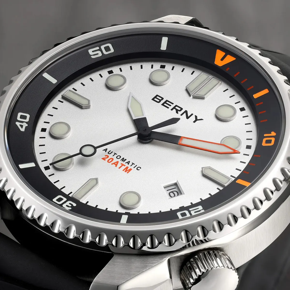 Montre Berny AM155M – Argent / Blanc