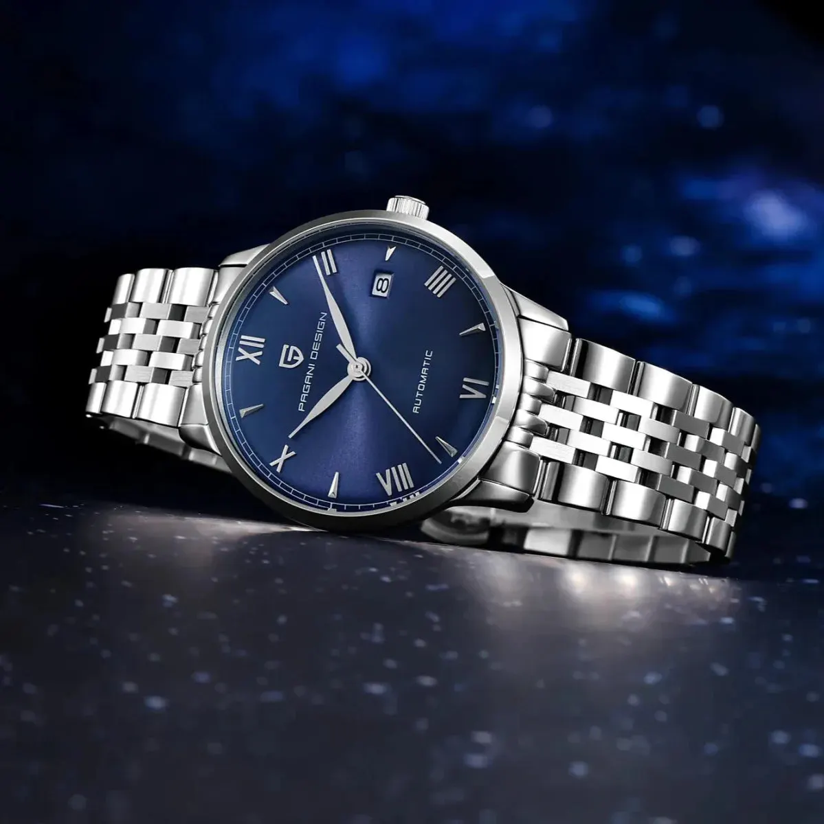 Montre Pagani Design Automatique 40 mm – Bleu / Acier