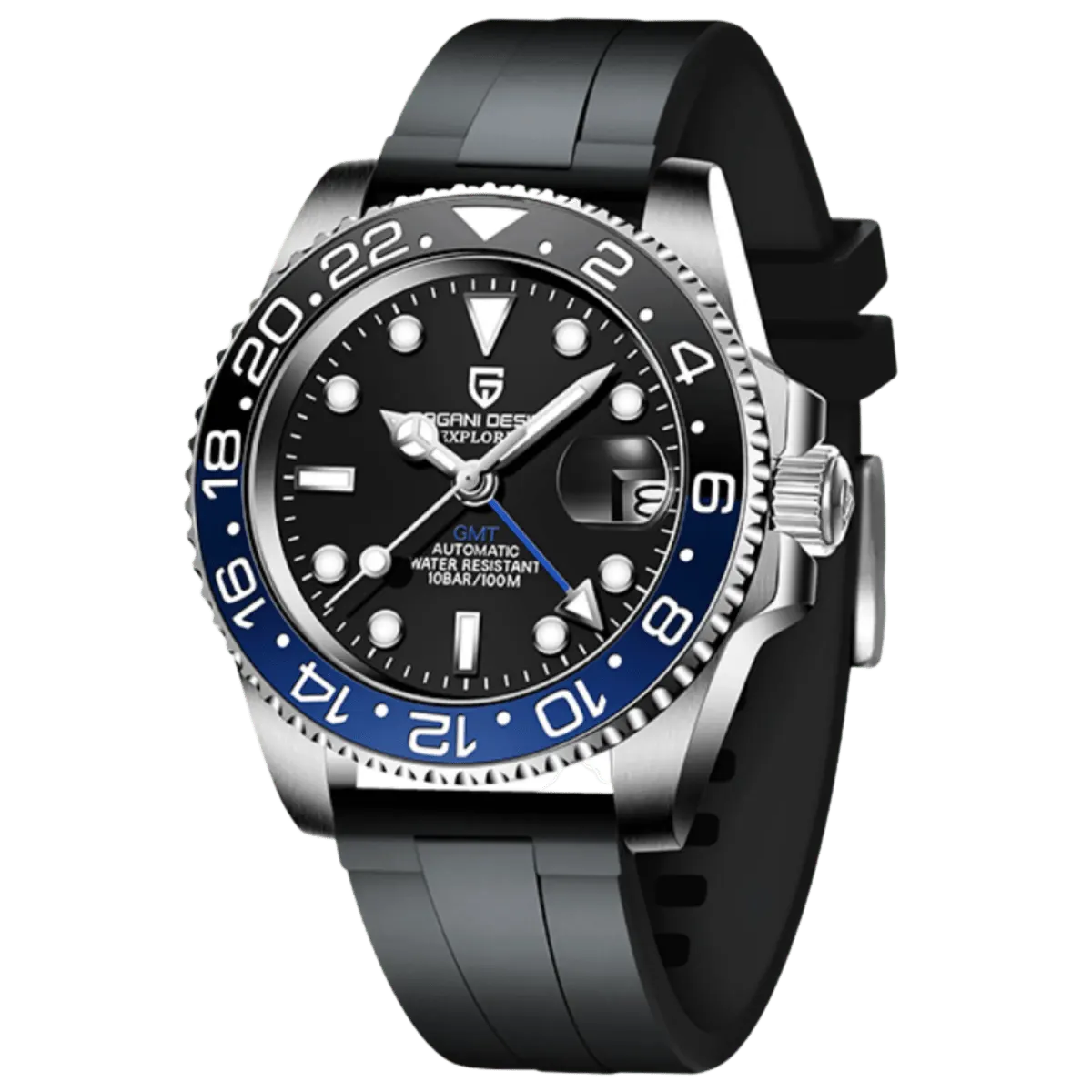 Montre Pagani Design PD-1662 Automatique 40 mm – Noir bleu / Caoutchouc
