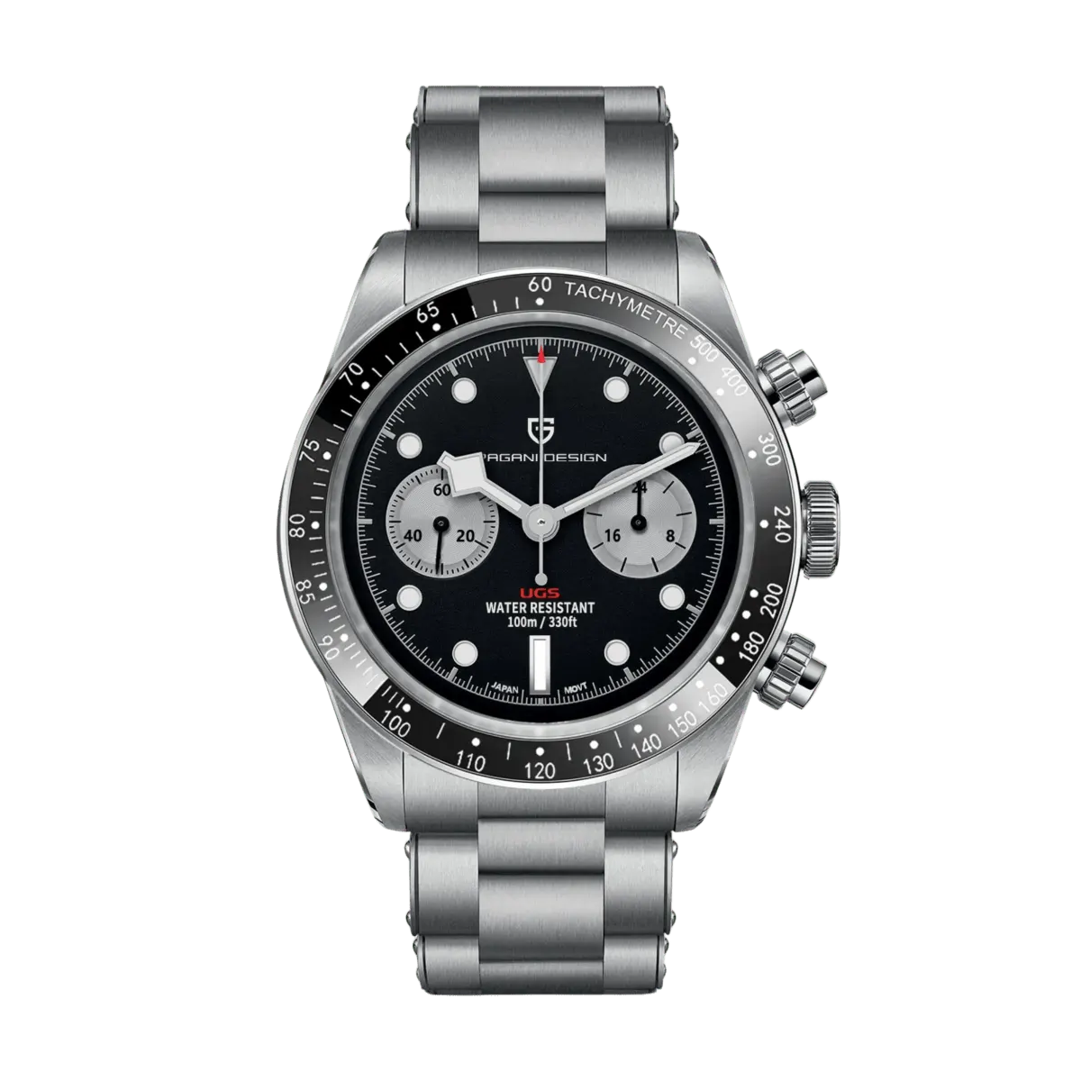 Montre Pagani Design PD-1718 Méca-quartz 39,5 mm – Noir / Bracelet Oyster