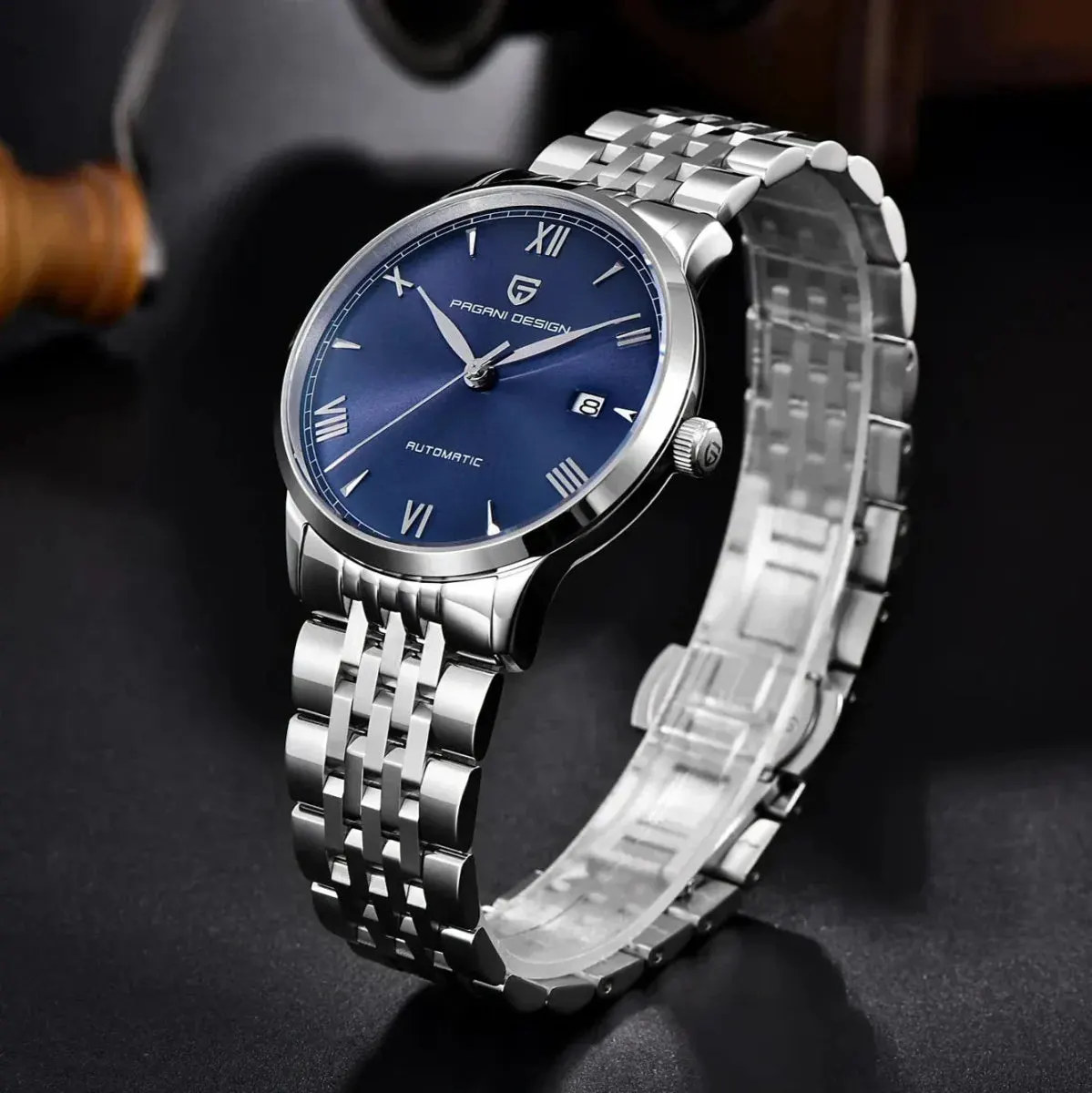 Montre Pagani Design Automatique 40 mm – Bleu / Acier