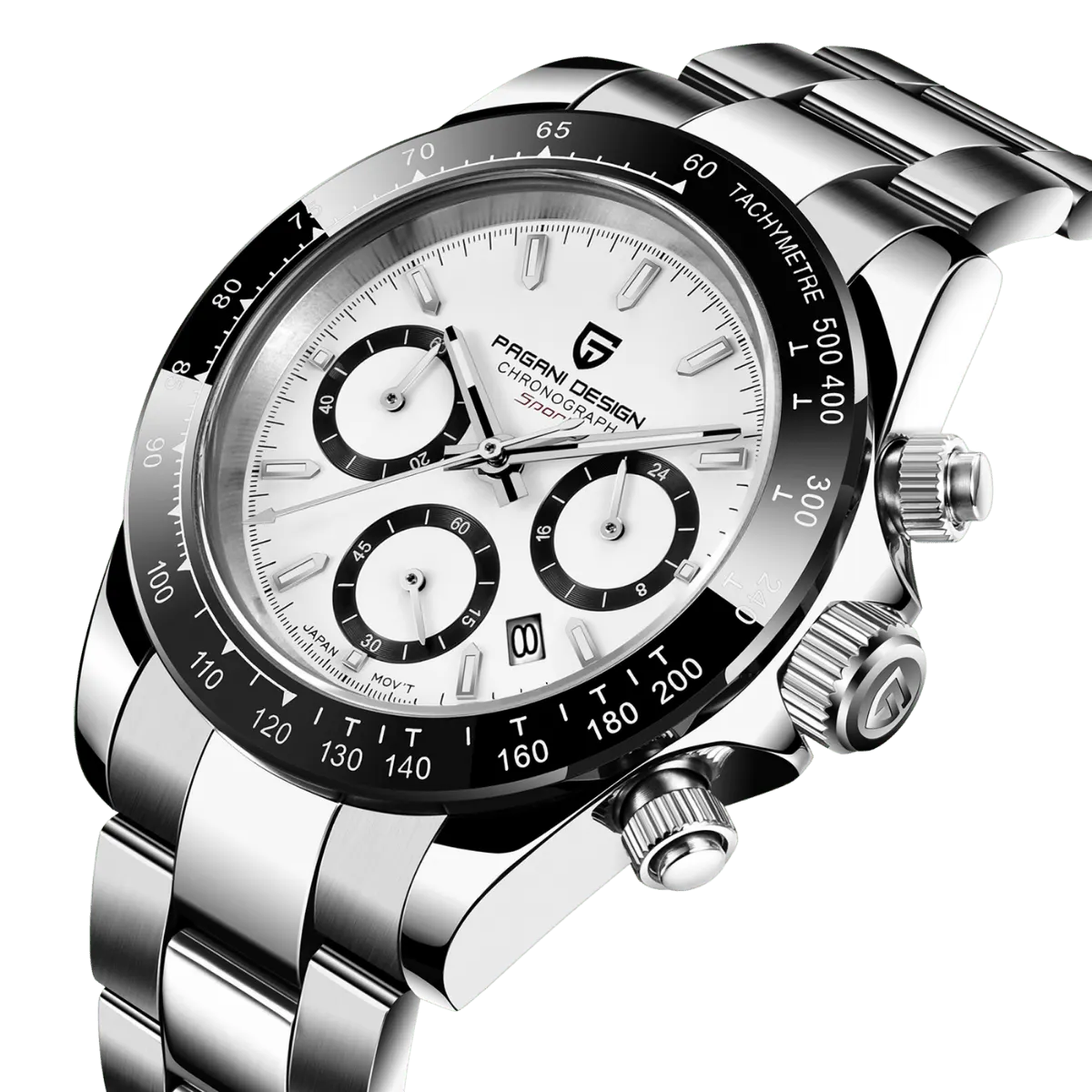 Montre Pagani Design Méca-quartz 40 mm – Blanc / Bracelet jubilé