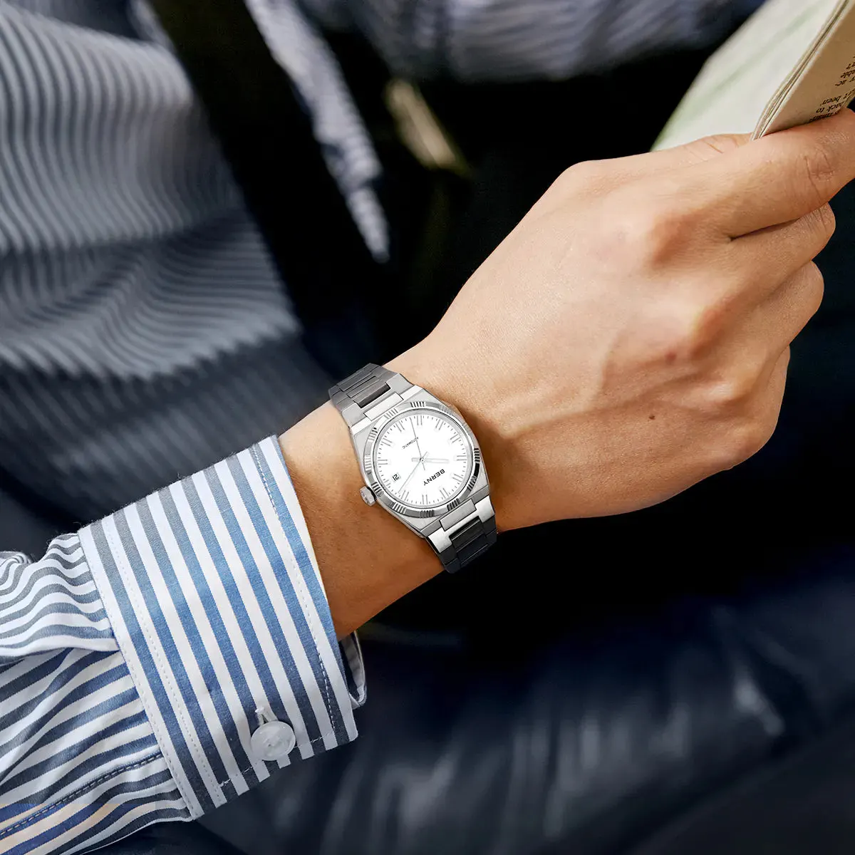 Montre Berny AM141M – Blanc / Argent
