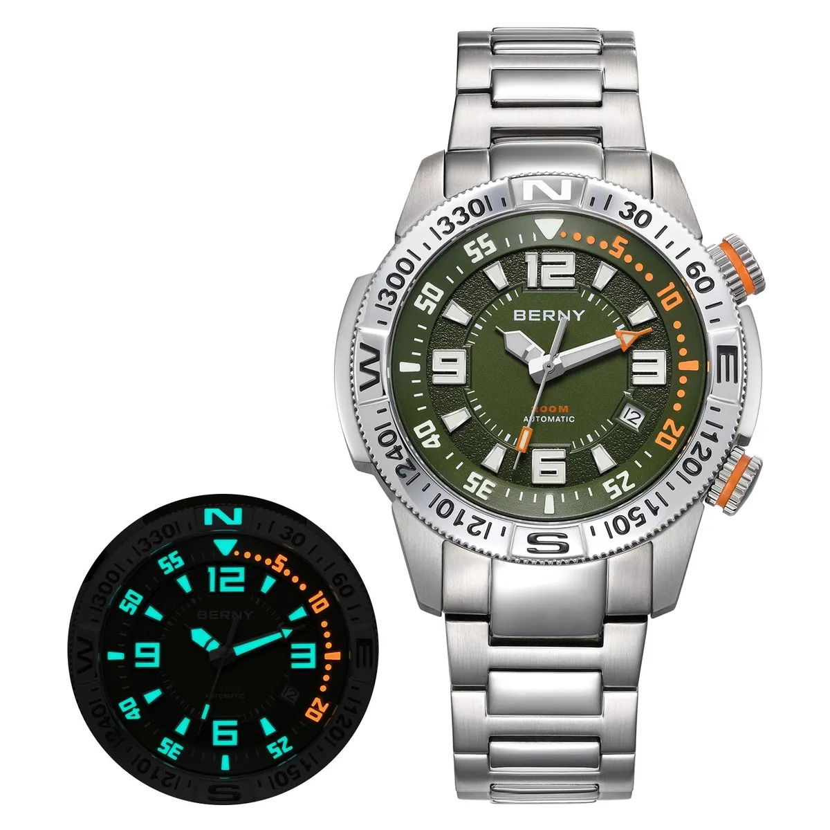 Montre Berny AM164MS Automatique – Argent / Vert
