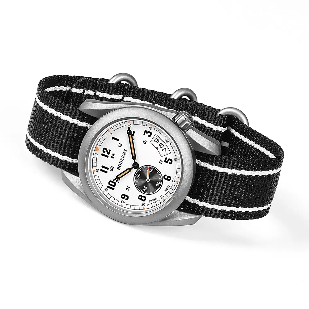 Montre Boderry Quartz 38 mm – Blanc