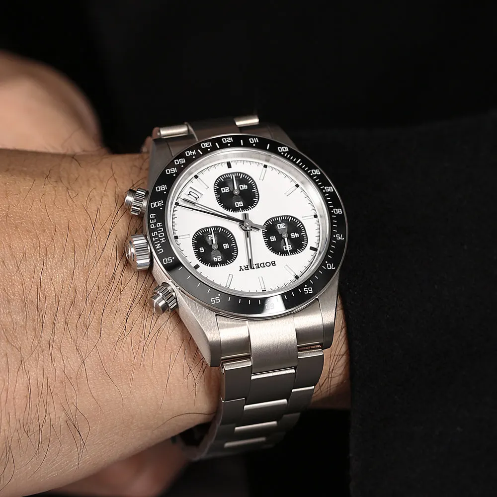 Montre Boderry Méca-quartz 40 mm – Blanc