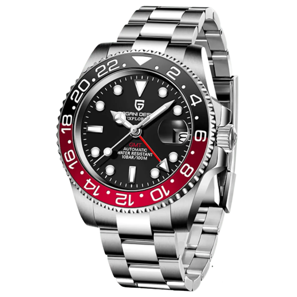 Montre Pagani Design PD-1662 Automatique 40 mm – Noir rouge / Bracelet Oyster