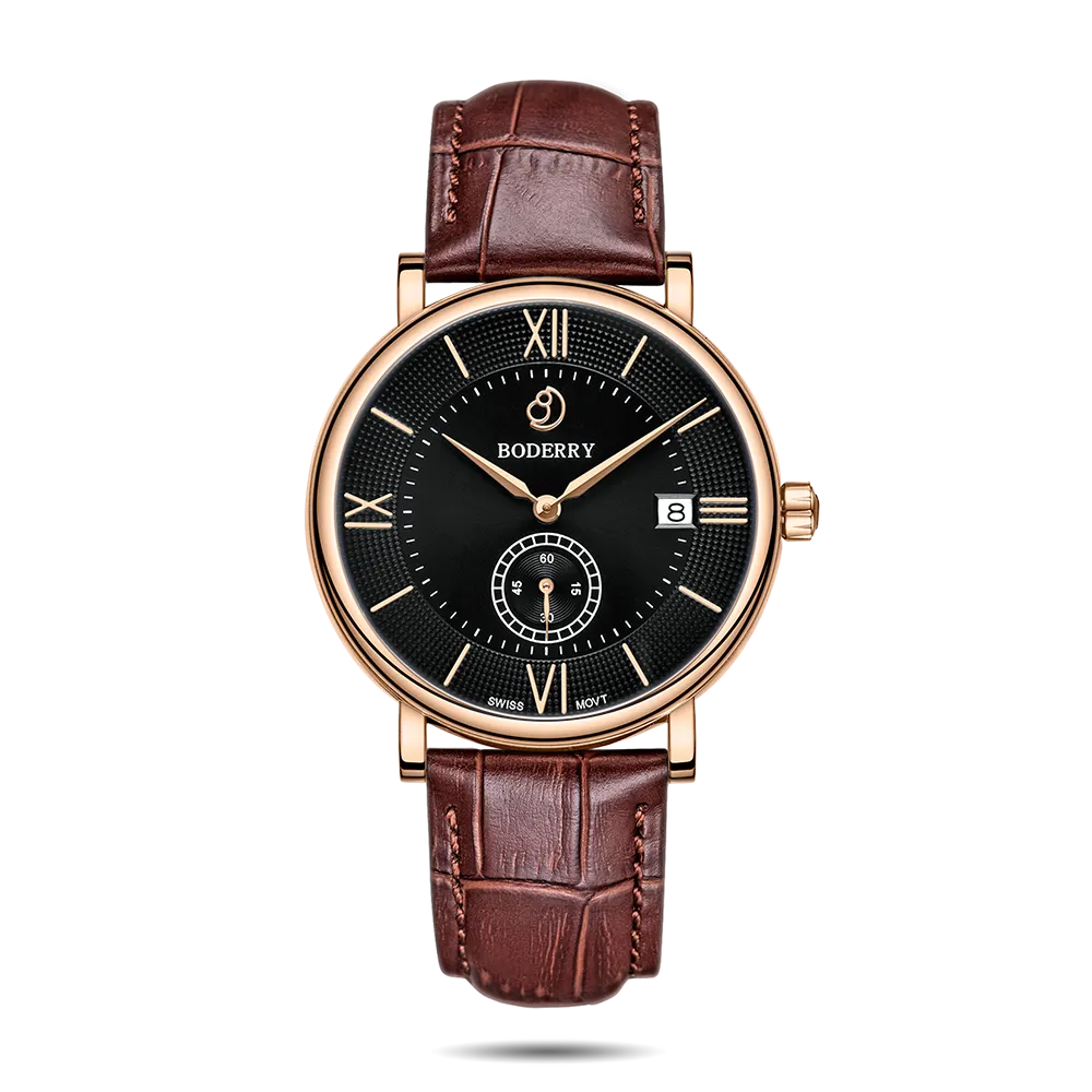 Montre Boderry Quartz 40 mm – Marron