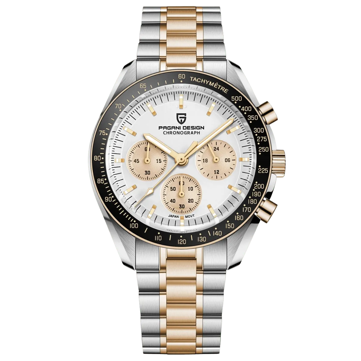 Montre Pagani Design Méca-quartz 40 mm – Or argent / Acier