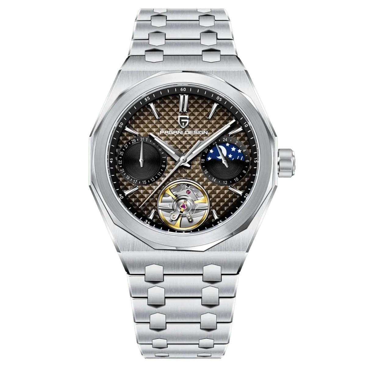 Montre Pagani Design PD-YS036 Automatique 42 mm – Argent marron