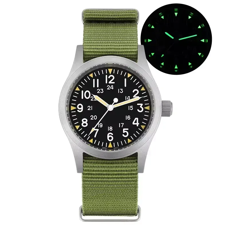 Montre Militado ML05 Quartz 38 mm – Vert nylon