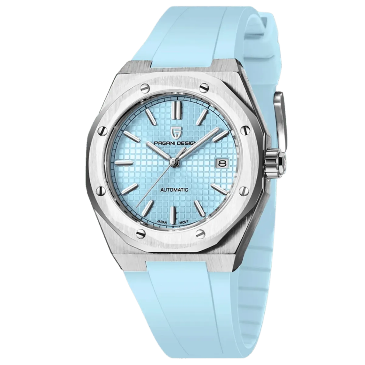Montre Pagani Design PD-1673 Automatique 40 mm – Bleu ciel / Caoutchouc