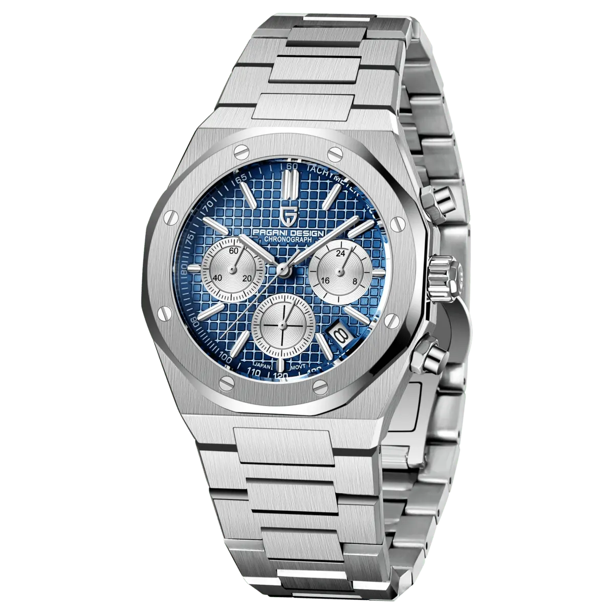 Montre Pagani Design Méca-quartz 40 mm – Bleu / Acier
